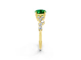 Yellow gold Oval Cut Diamond Cluster Pavé Band with Four-Prong Setting_2