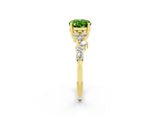 Yellow gold Oval Cut Diamond Cluster Pavé Band with Four-Prong Setting_2
