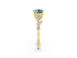 Yellow gold Oval Cut Diamond Cluster Pavé Band with Four-Prong Setting_2
