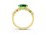 Yellow gold Oval Cut Diamond Cluster Pavé Band with Four-Prong Setting_3