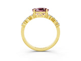 Yellow gold Oval Cut Diamond Cluster Pavé Band with Four-Prong Setting_3
