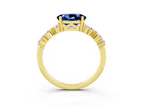 Yellow gold Oval Cut Diamond Cluster Pavé Band with Four-Prong Setting_3