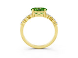 Yellow gold Oval Cut Diamond Cluster Pavé Band with Four-Prong Setting_3