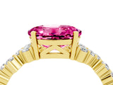 Yellow gold Oval Cut Diamond Cluster Pavé Band with Four-Prong Setting_4