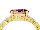 Yellow gold Oval Cut Diamond Cluster Pavé Band with Four-Prong Setting_4