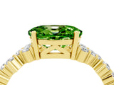 Yellow gold Oval Cut Diamond Cluster Pavé Band with Four-Prong Setting_4