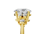 Yellow gold Oval Cut Diamond Cluster Ring with Solitaire Band and Four-Prong Setting_20