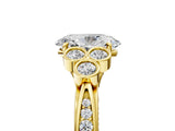 Yellow gold Oval Cut Diamond Engagement Ring with Bezel Set Round Side Stones and Prong Setting_66
