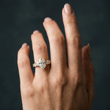 Yellow gold Oval Cut Diamond Engagement Ring with Pavé Band and Four-Prong Setting_12