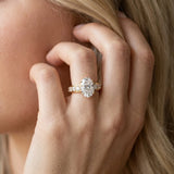 Yellow gold Oval Cut Diamond Engagement Ring with Pavé Band and Four-Prong Setting_14