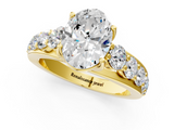 Yellow gold Oval Cut Diamond Engagement Ring with Pavé Band and Four-Prong Setting_16