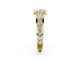 Yellow gold Oval Cut Diamond Engagement Ring with Pavé Band and Four-Prong Setting_17
