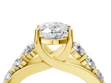 Yellow gold Oval Cut Diamond Engagement Ring with Pavé Band and Four-Prong Setting_19