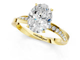 Yellow gold Oval Cut Diamond Engagement Ring with Side Stone Accents and Four-Prong Setting_14