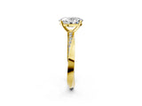 Yellow gold Oval Cut Diamond Engagement Ring with Side Stone Accents and Four-Prong Setting_15