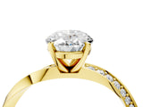 Yellow gold Oval Cut Diamond Engagement Ring with Side Stone Accents and Four-Prong Setting_27