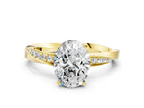 Yellow gold Oval Cut Diamond Engagement Ring with Side Stone Accents and Four-Prong Setting_61