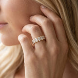 Yellow gold Oval Cut Diamond Eternity Band with Shared Prong Setting_167