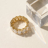Yellow gold Oval Cut Diamond Eternity Band with Shared Prong Setting_168
