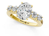 Yellow gold Oval Cut Diamond Five-Stone Prong Set White Gold Ring_53