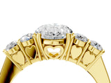 Yellow gold Oval Cut Diamond Five-Stone Prong Set White Gold Ring_56