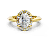 Yellow gold Oval Cut Diamond Halo Engagement Ring with Split Shank and Four-Prong Setting_94