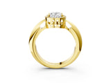 Yellow gold Oval Cut Diamond Halo Engagement Ring with Split Shank and Four-Prong Setting_97