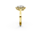 Yellow gold Oval Cut Diamond Halo Ring with Round Brilliant Halo and Solitaire Band_106