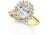 Yellow gold Oval Cut Diamond Halo Ring with Solitaire Band and Prong Setting_70
