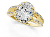 Yellow gold Oval Cut Diamond Halo Split Shank Engagement Ring_40