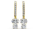 Yellow gold Oval Cut Diamond Multi-Shape Hook Drop Earrings