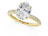 Yellow gold Oval Cut Diamond Pavé Band Ring with Four-Prong Setting_37