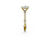 Yellow gold Oval Cut Diamond Pavé Band Ring with Four-Prong Setting_38