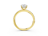 Yellow gold Oval Cut Diamond Pavé Band Ring with Four-Prong Setting_39