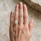 Yellow gold Oval Cut Diamond Pavé Band Solitaire Ring with Prong Setting_13
