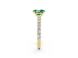 Yellow gold Oval Cut Diamond Pavé Band Solitaire Ring with Prong Setting_2