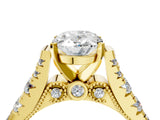 Yellow gold Oval Cut Diamond Pavé Band Solitaire with Four-Prong Setting_20