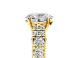 Yellow gold Oval Cut Diamond Pavé Band Solitaire with Four-Prong Setting_21