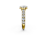 Yellow gold Oval Cut Diamond Pavé Band Solitaire with Four-Prong Setting_27