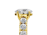 Yellow gold Oval Cut Diamond Pavé Band Solitaire with Four-Prong Setting_30