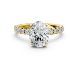 Yellow gold Oval Cut Diamond Pavé Band with Four-Prong Setting_19
