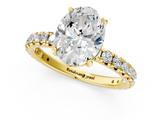 Yellow gold Oval Cut Diamond Pavé Band with Four-Prong Setting_20