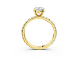 Yellow gold Oval Cut Diamond Pavé Band with Four-Prong Setting_22