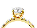 Yellow gold Oval Cut Diamond Pavé Band with Four-Prong Setting_23