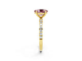 Yellow gold Oval Cut Diamond Pavé Band with Six-Prong Setting_2