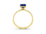 Yellow gold Oval Cut Diamond Pavé Band with Six-Prong Setting_3