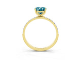 Yellow gold Oval Cut Diamond Pavé Band with Six-Prong Setting_3