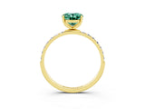 Yellow gold Oval Cut Diamond Pavé Band with Six-Prong Setting_3
