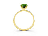Yellow gold Oval Cut Diamond Pavé Band with Six-Prong Setting_3