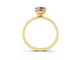 Yellow gold Oval Cut Diamond Pavé Band with Six-Prong Setting_3